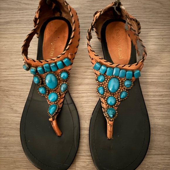 Enzo Angeiolini Turquoise Sandals Size 8.5 - Picture 2 of 3